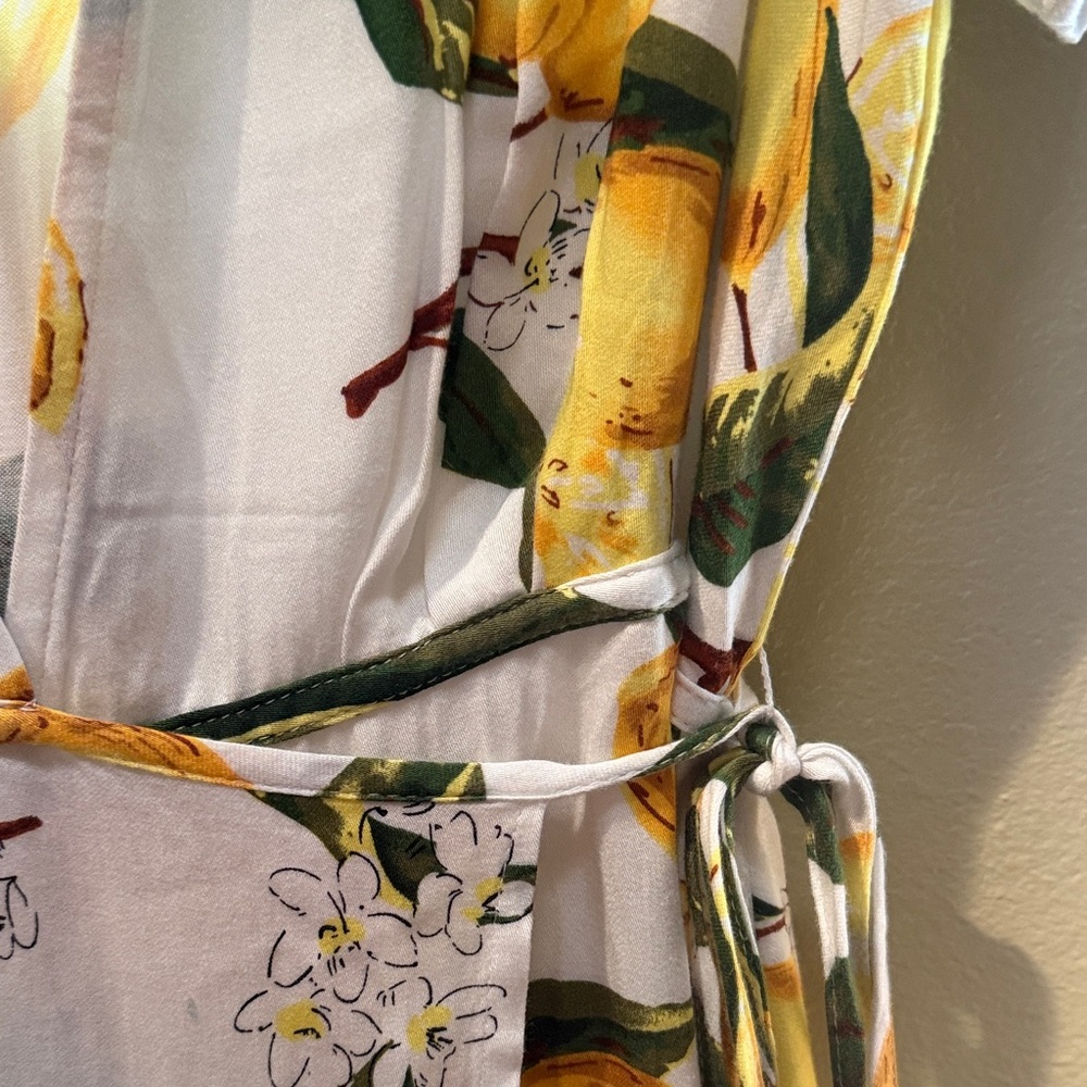 Lulu's White Dress with Yellow and Green Lemon Motif - Picture 6 of 7